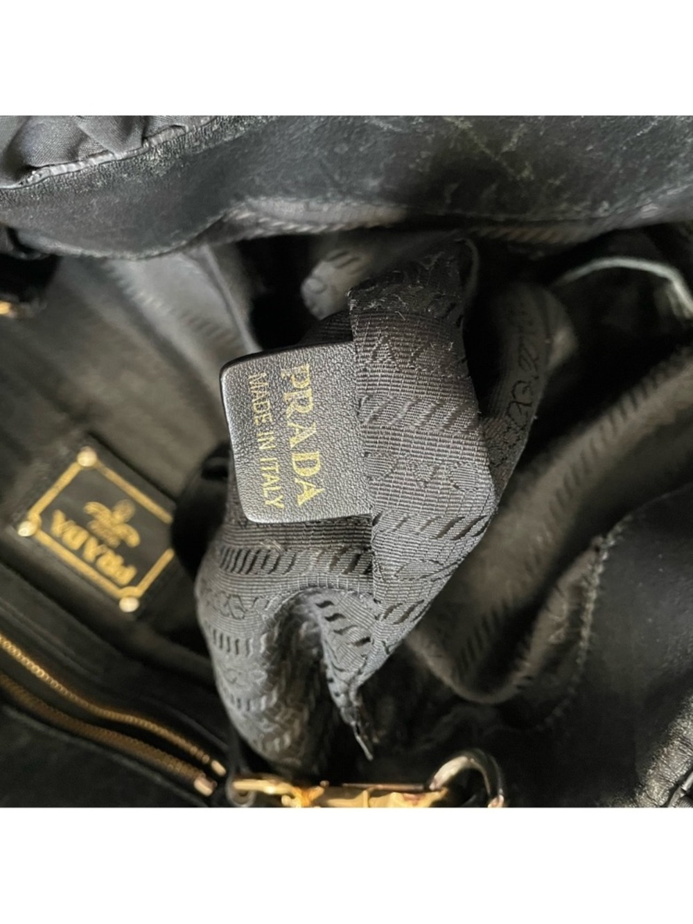 🔥 Price lowered Prada Tessuto Gaufre  Ruched Nylon and leather bag. Authentic - Picture 10 of 17